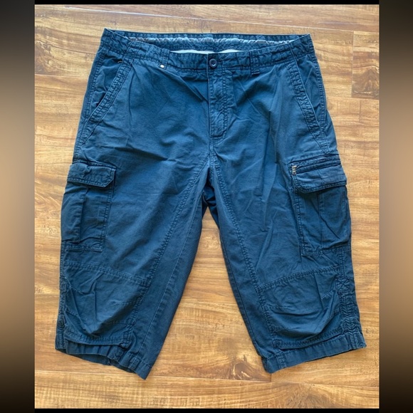 Calvin Klein Mens Navy Blue 7 Pocket Cargo Shorts Bottom 13” Inseam Sz 38 - Picture 1 of 16
